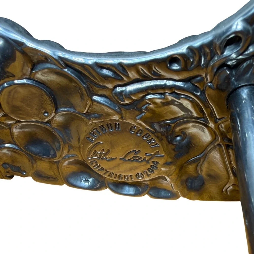 2004 ARTHUR COURT Cast Aluminum Grapes 6 WINE BOTTLE Rack Holder Retired‎ 11.5